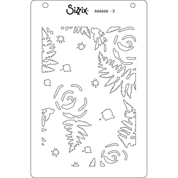 Sizzix A6 Layered Stencil 4/Pkg - Abstract Blooms*