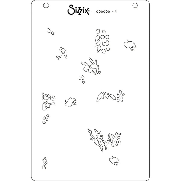 Sizzix A6 Layered Stencil 4/Pkg - Abstract Blooms*