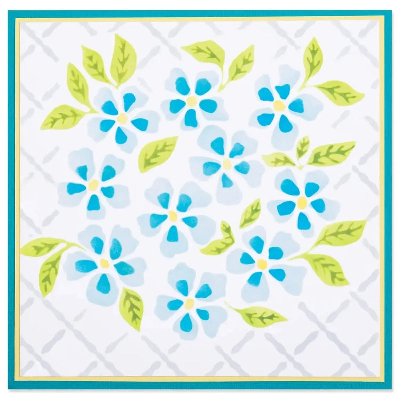 Sizzix Layered Stencils By Eileen Hull 4/Pkg - Watercolour Flowers & Lattice*