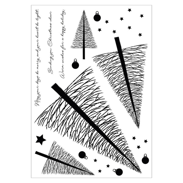 Sizzix A5 Cosmopolitan Christmas Clear Stamp Set With Stencil By Stacey Park - Merry & Bright*