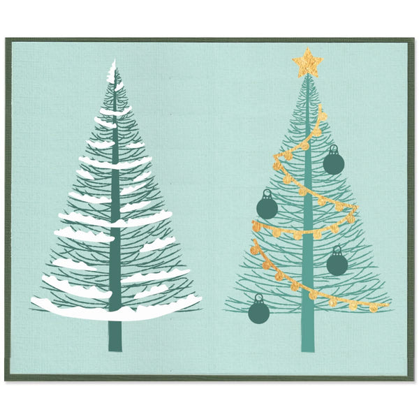 Sizzix A5 Cosmopolitan Christmas Clear Stamp Set With Stencil By Stacey Park - Merry & Bright*