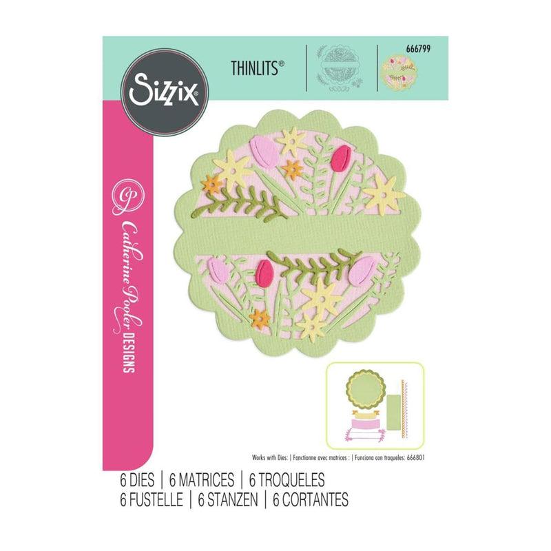 Sizzix Thinlits Die Set By Catherine Pooler 6/Pkg - Tulips & Blooms Circle*