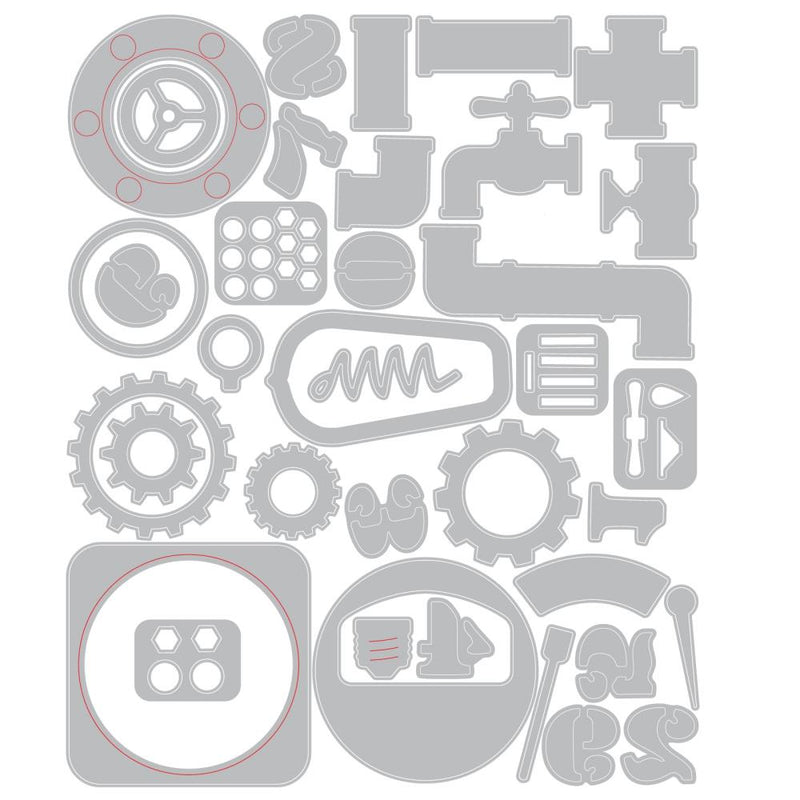 Sizzix Thinlits Die Set 37/Pkg by Tim Holtz - Vault Industrial