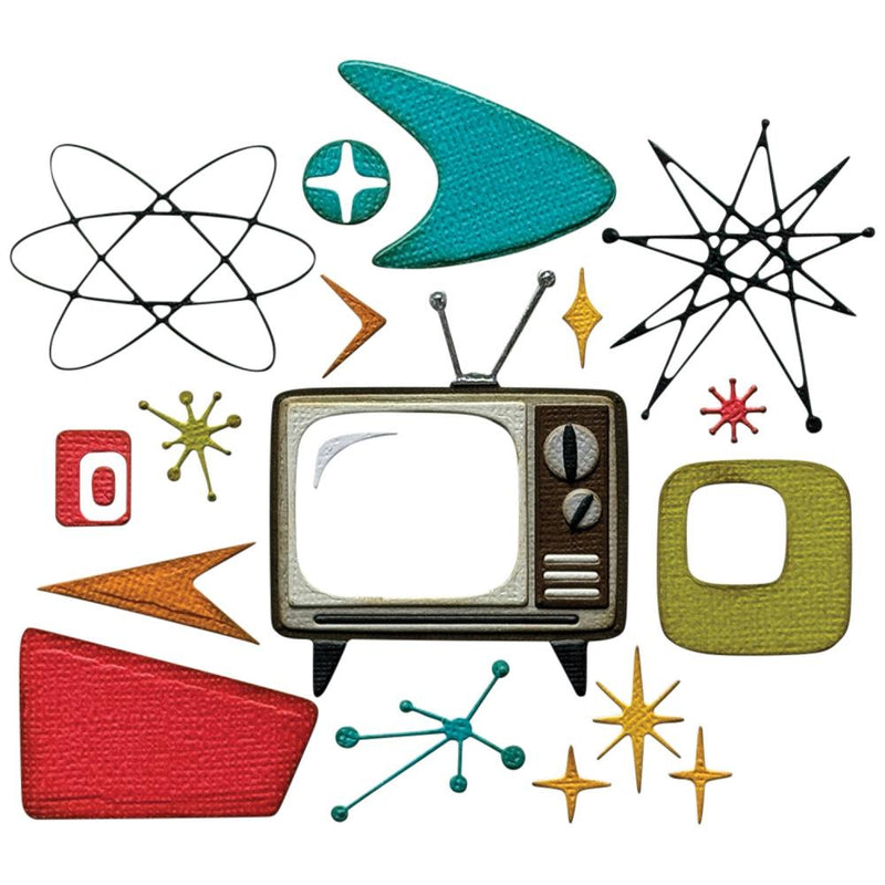 Sizzix Thinlits Die Set 24/Pkg by Tim Holtz - Vault Atomic Retro