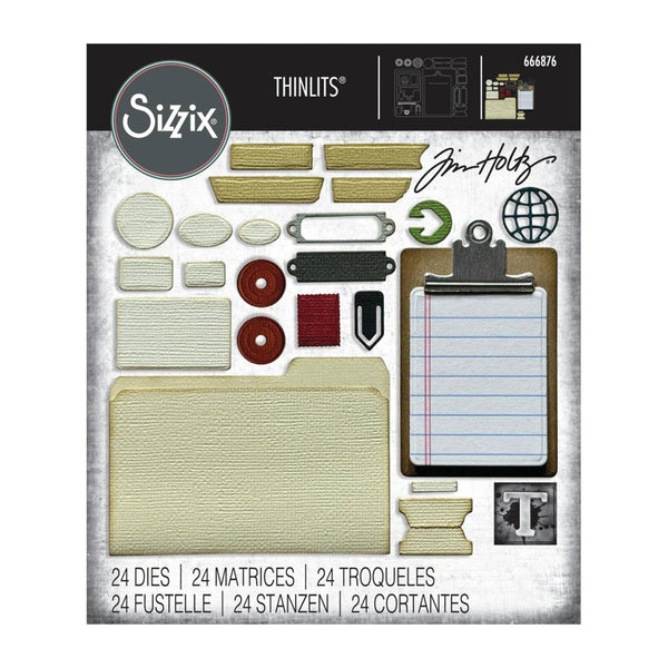 Sizzix Thinlits Die Set 24/Pkg by Tim Holtz - Vault Noteworthy