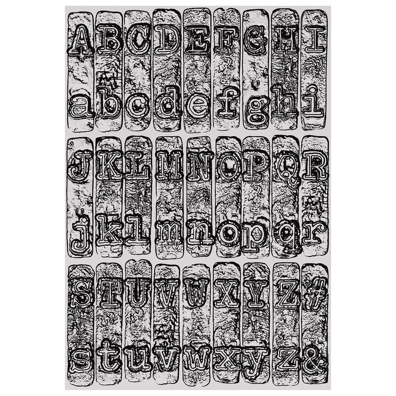 Sizzix 3D Texture Fades Embossing Folder A5 By Tim Holtz - Typewriter