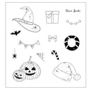 Sizzix Clear Stamps Set 13/Pkg w/ 12/Pkg Framelits Die Set by 49 and Market - Holiday Drop