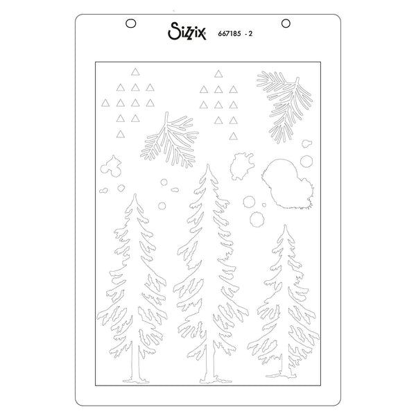 Sizzix Clear Stamps Set 13/Pkg w/ 2/Pkg Stencils Set by 49 & Market - Outdoor Essentials