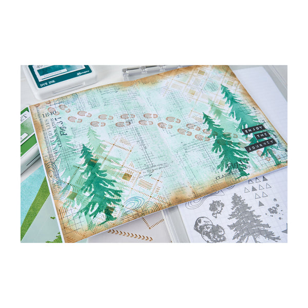 Sizzix Clear Stamps Set 13/Pkg w/ 2/Pkg Stencils Set by 49 & Market - Outdoor Essentials