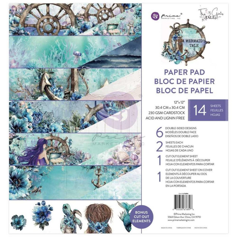 Prima Marketing Double-Sided Paper Pad 12"X12" 14/Pkg A Mermaid's Tale