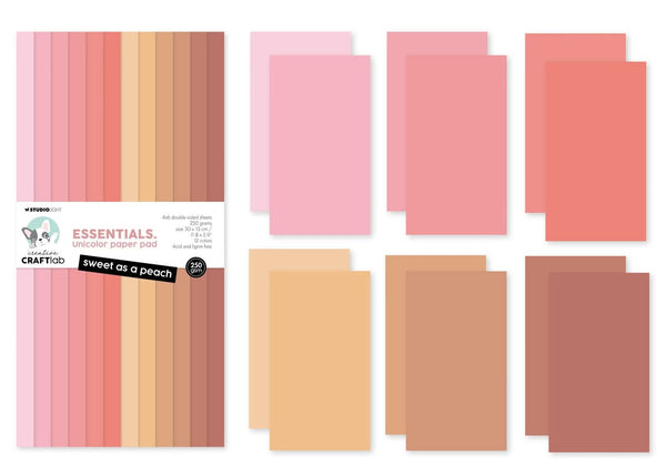 Studio Light Essentials Unicolor Paper Pad 11.8"X5.9" 24/Pkg Nr. 190, Sweet As A Peach