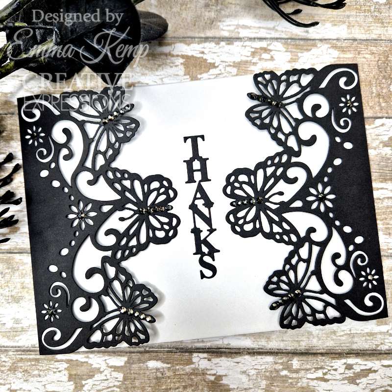 Creative Expressions Craft Dies By Sue Wilson  - Shadowed Stacked Sentiment - Thanks*