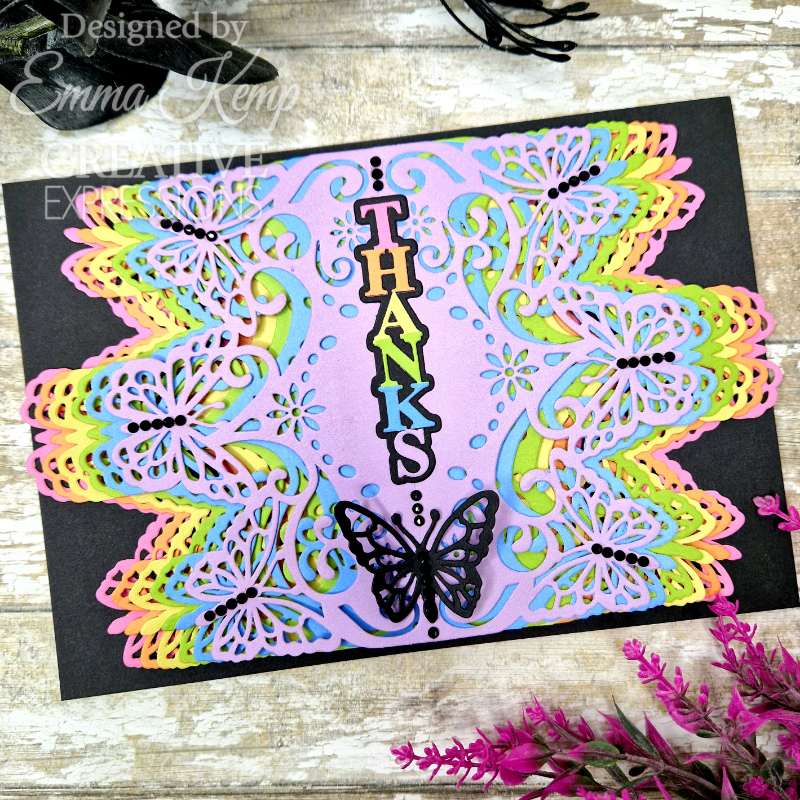 Creative Expressions Craft Dies By Sue Wilson  - Shadowed Stacked Sentiment - Thanks*