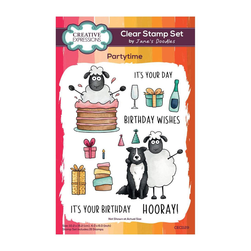 Creative Expressions Jane's Doodles Clear Stamp 4"x 6" - Partytime*
