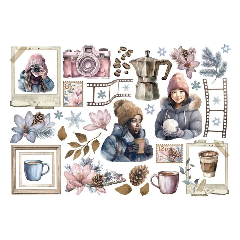 Stamperia Cardstock Ephemera Adhesive Paper Cut Outs - Create Happiness Dewdrops