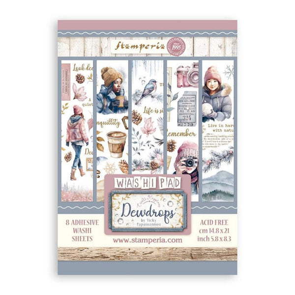 Stamperia A5 Washi Pad 8/Pkg - Create Happiness Dewdrops