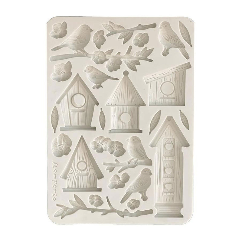 Stamperia Silicone Mold A5 - Create Happiness Dewdrops - Nests & Birds