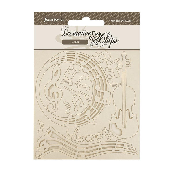 Stamperia Decorative Chips 5.5"x 5.5" - Music
