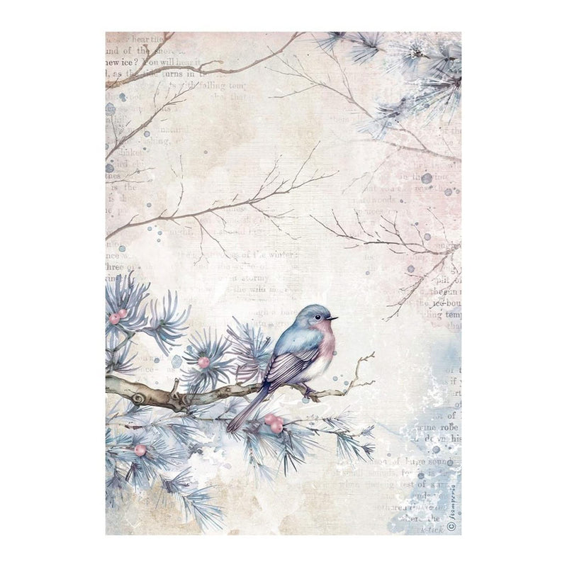 Stamperia Rice Paper Sheet A4 - Create Happiness Dewdrops - Bird