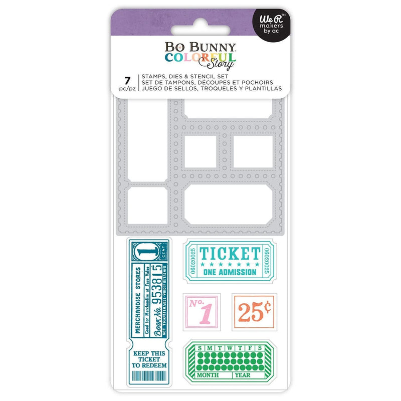 BoBunny - Colorful Story Collection - Clear Photopolymer Stamp And Die Set