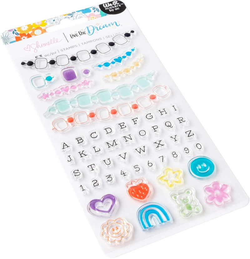 American Crafts Shimelle Live the Dream Friendship Stamps 53 pieces