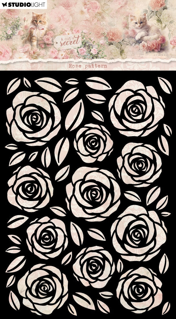 Studio Light A Cat's Secret Stencil 4.13"X5.83" Rose Pattern