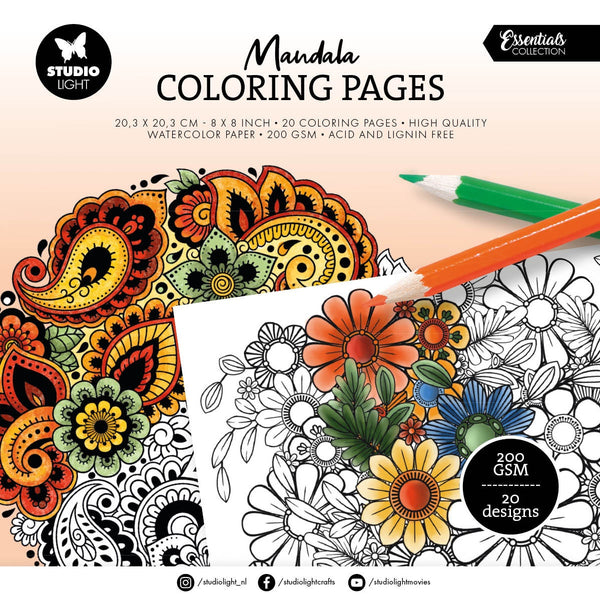 Studio Light Colouring Pages 20/Pkg Mandala