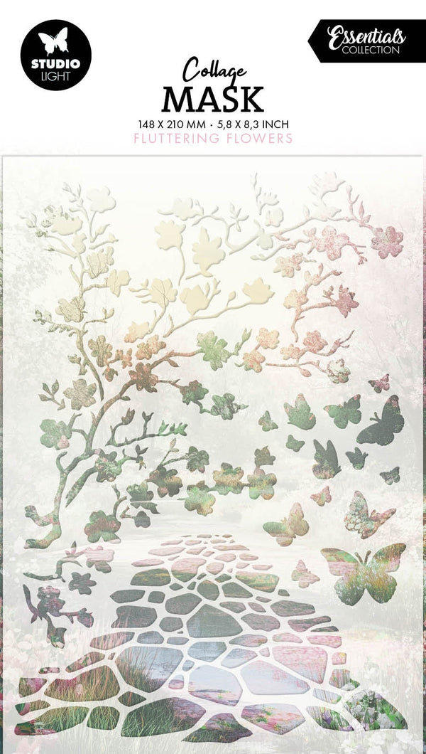 Studio Light Essentials Stencil 5.83"X8.27" Fluttering Flowers