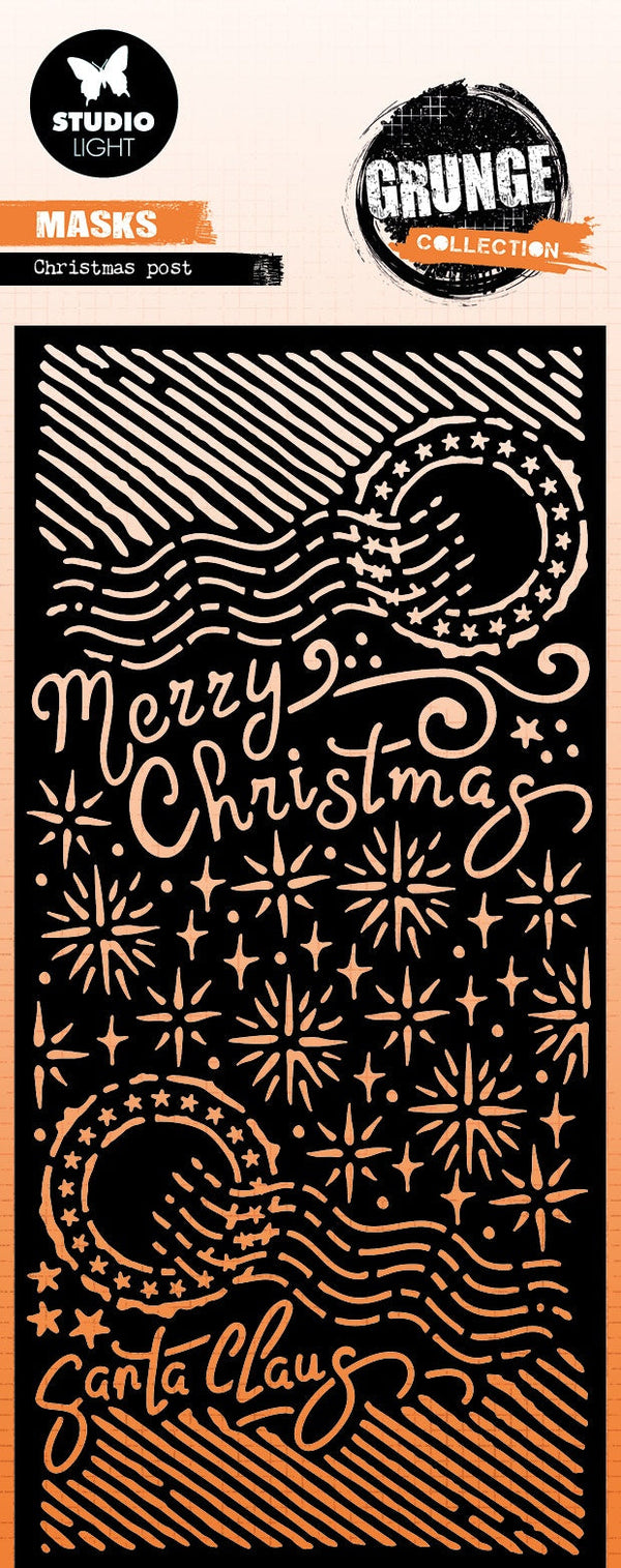 Studio Light Grunge Stencil 5.9"X8.27" Christmas Post