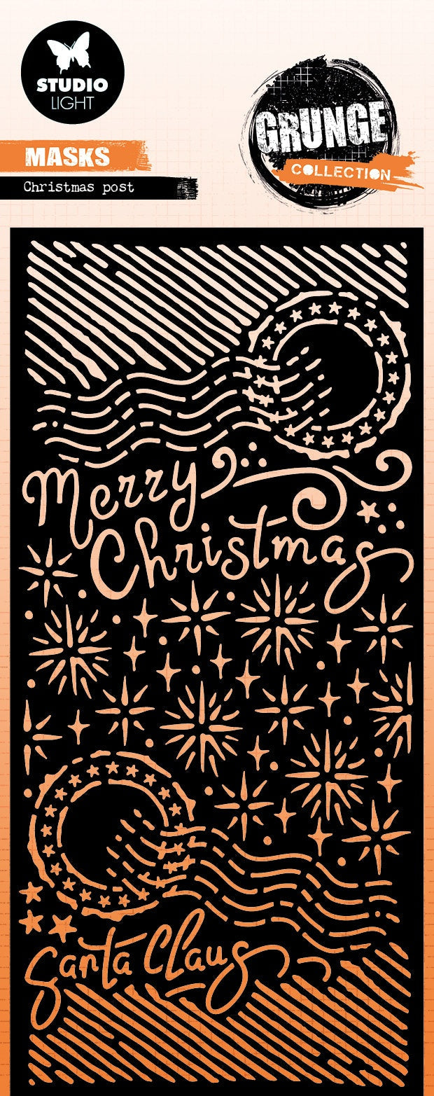 Studio Light Grunge Stencil 5.9"X8.27" Christmas Post