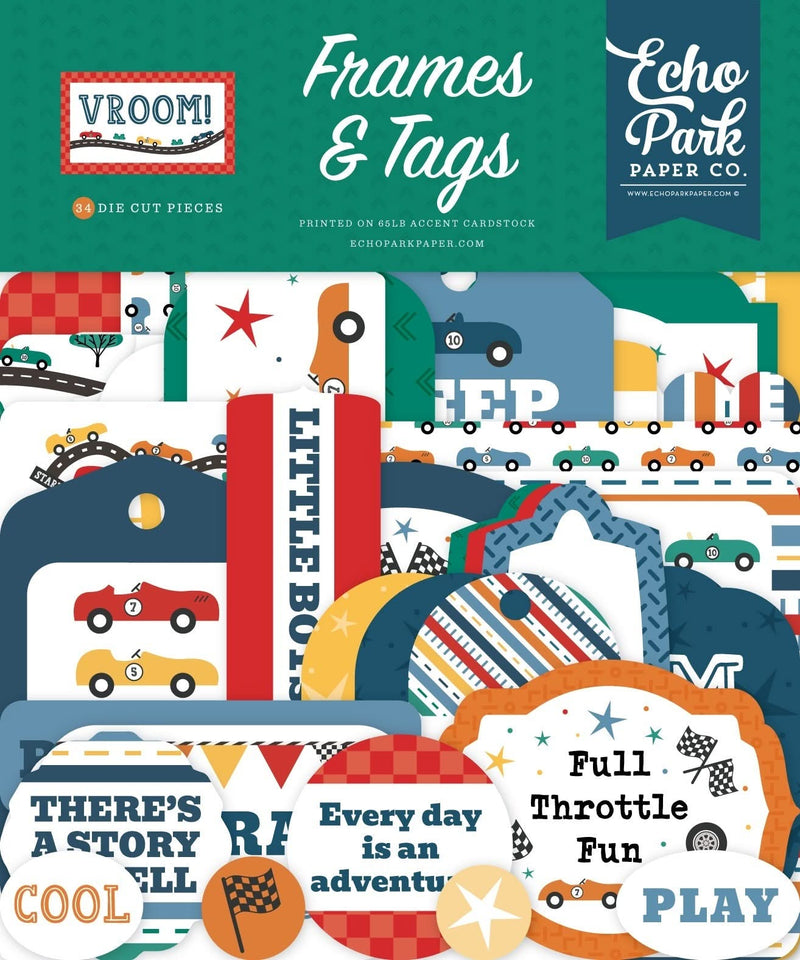 Echo Park Ephemera Vroom!, Frames & Tags