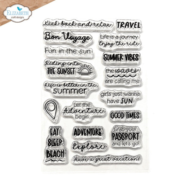 Elizabeth Craft Clear Stamps Summer Travel Sentiments