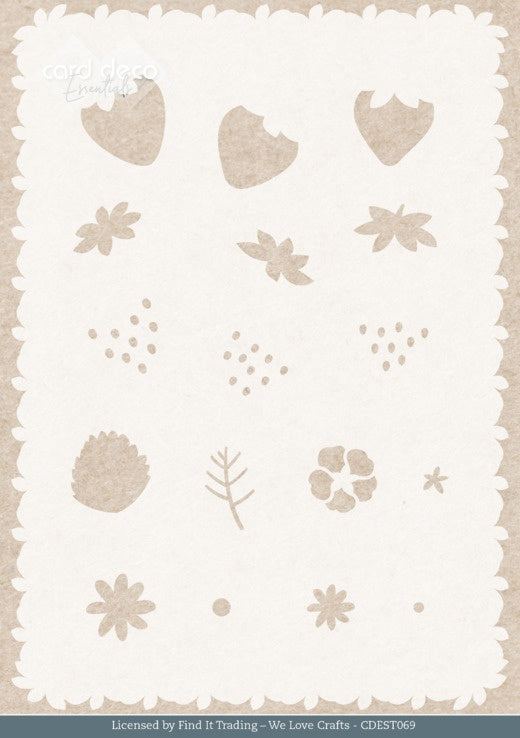 Find It Trading Card Deco Essentials Stencil Sweet Strawberries A5