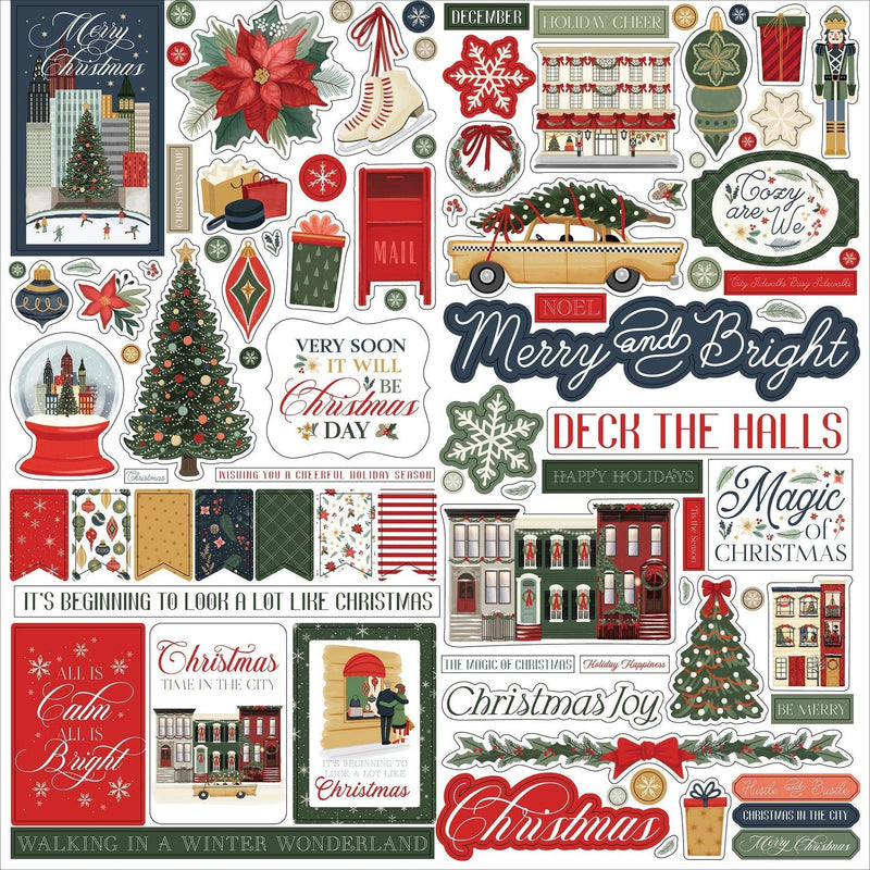 Carta Bella Christmas In The City Cardstock Stickers 12"X12" Element