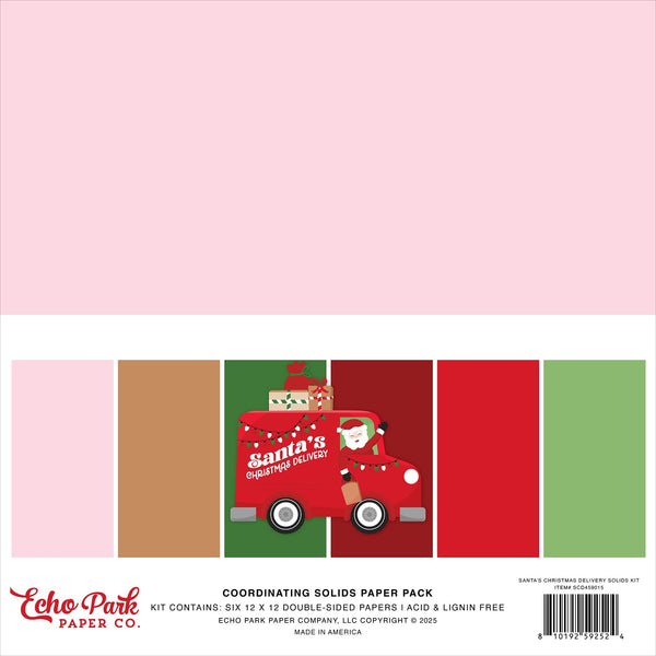 Echo Park Solids Collection Kit 12"X12" Santa's Christmas Delivery