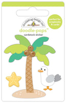 Doodlebug Doodle-Pops 3D Sticker Palm Beach, Summer Fun