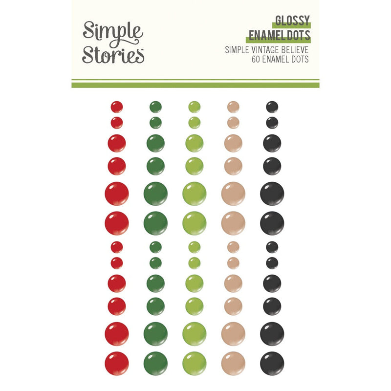 Simple Stories Glossy Enamel Dots 60/Pkg Simple Vintage Believe