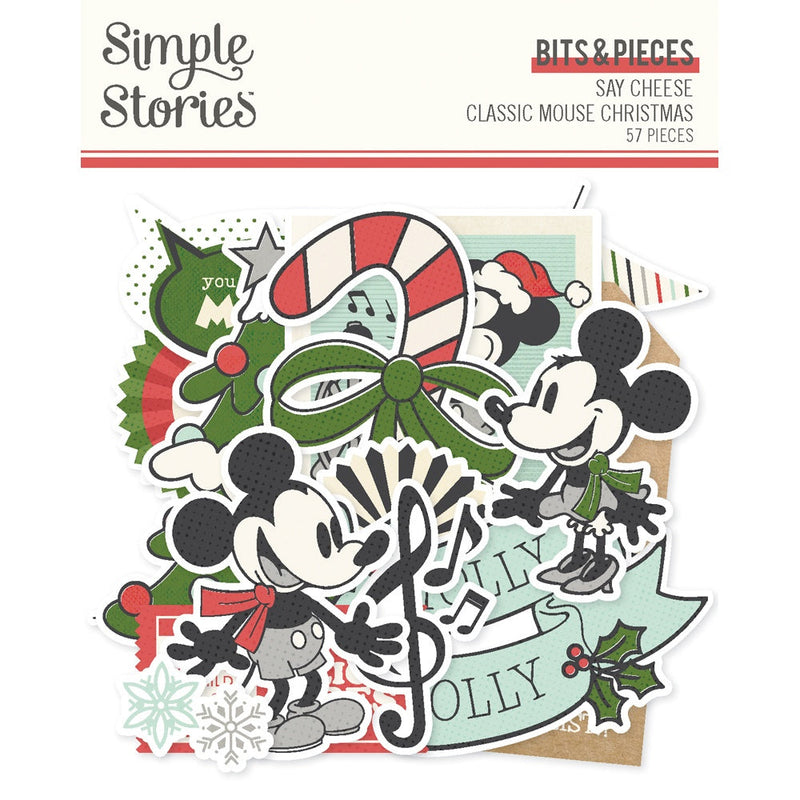 Simple Stories Say Cheese Classic Mouse Christmas Bits & Pieces Die-Cuts Elements