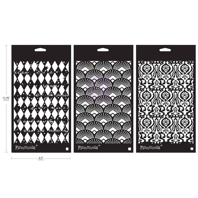 Prima Limited Edition Finnabair Stencil Set 6"x9" each Old Pages