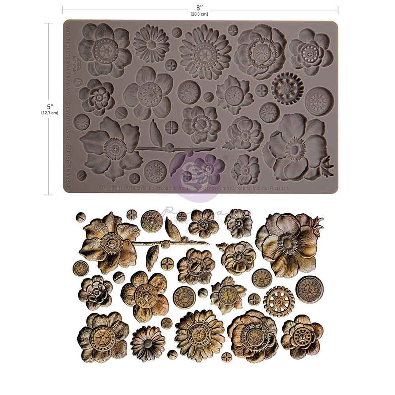 Finnabair Decor Moulds 5"x8"x8mm Rusty Flowers