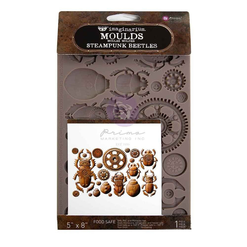 Finnabair Decor Moulds 5"x8"x8mm Steampunk Beetles