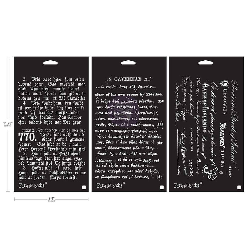 Prima Limited Edition Finnabair Stencil Set 6"x9" each Decadent Walls