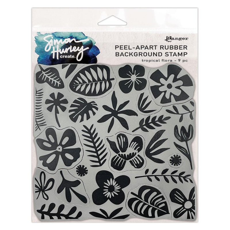 Simon Hurley create. Background Stamp 6"X6" Tropical Flora