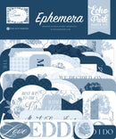 Echo Park Paper Co Save The Date ephemera pack with 34 blue and white wedding die cut pieces