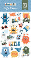 Echo Park My Favorite Monster puffy stickers with colourful monster characters and phrases