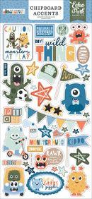 Echo Park My Favorite Monster chipboard accents with cute cartoon monster embellishments