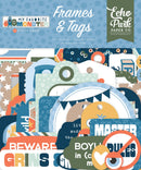 Echo Park Paper Co My Favorite Monster Frames and Tags pack with 34 colourful die cut pieces