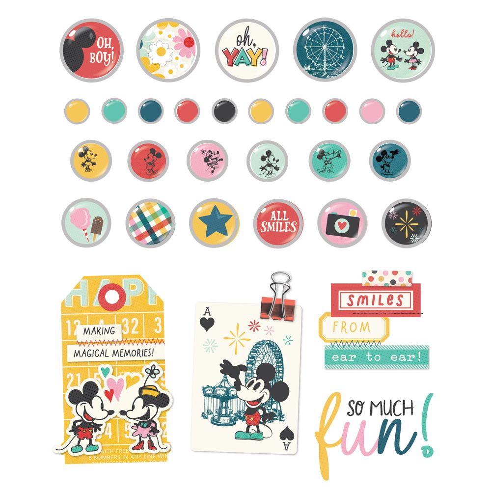 Simple Stories – Decorative Adhesive Brads - Say Cheese Happiest Place ...