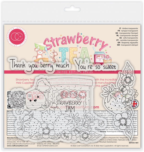 Craft Consortium – Strawberry Tea Clear Stamps "So Sweet"