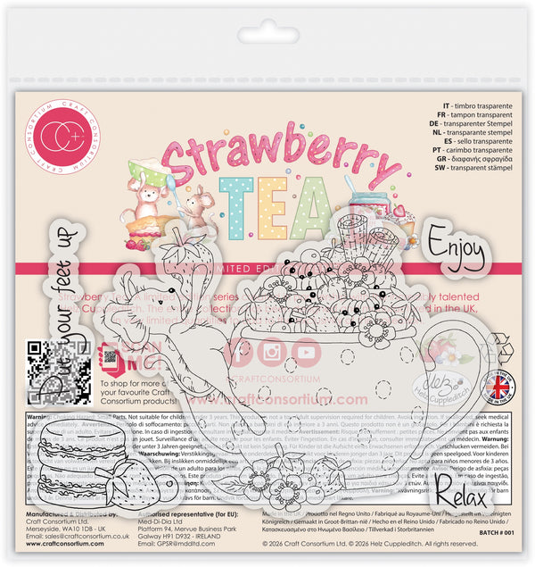 Craft Consortium – Strawberry Tea Clear Stamps "Relax & Enjoy